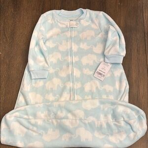 NWT Carter’s M Cozy Blue Elephant Print Sleep Sack